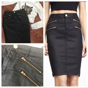 Express Black Denim Pencil Skirt
